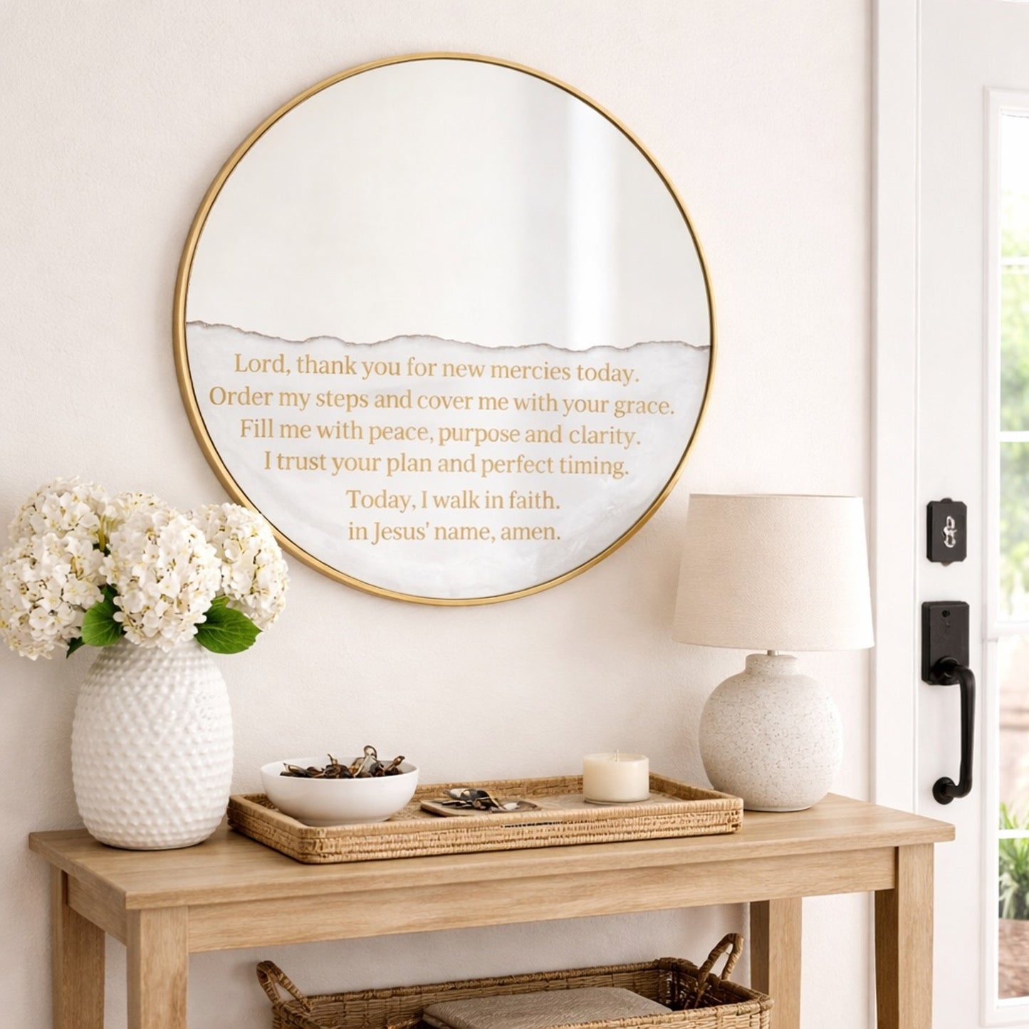 Faith Over Fear Affirmation Mirror | Daily Prayer Decor