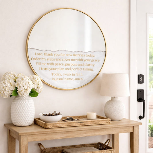 Faith Over Fear Affirmation Mirror | Daily Prayer Decor
